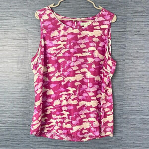Coldwater Creek Pink 100% silk sleepless top size XL 18